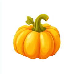 Obraz premium A close-up view of an autumn pumpkin, a symbol of the season, in vivid detail. This illustration embodies the essence of harvest time, with its vibrant colors and inviting form