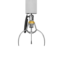 Close up silver and gold Claws of the claw machine or vending machine isolated