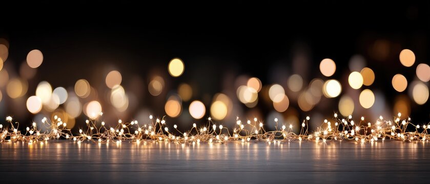 Warm lights illuminate a space, creating a soft, inviting glow that enhances moods and adds charm to evening events and gatherings