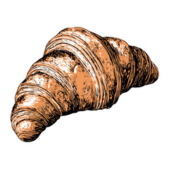 Artistic French Croissant Pastry Illustration