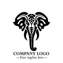 Majestic Elephant Logo Symbol with Elegant Minimalist Design and Powerful Modern Style