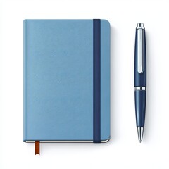 A blue notebook and pen, ready for creative writing and planning