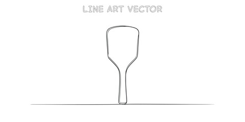 Japanese shamoji rice paddle utensil continuous line art design