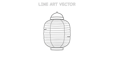 Japanese paper lantern illustration in a single continuous line