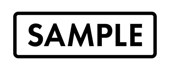 フレーム装飾付き英語の「SAMPLE」の文字 - サンプルや見本、試供品やダミーマークのテキスト素材