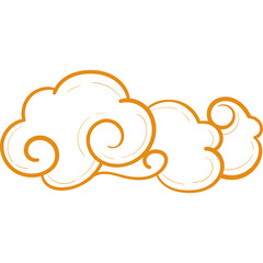Golden Chinese Cloud Illustration