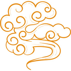 Fototapeta premium Golden Chinese Cloud Illustration