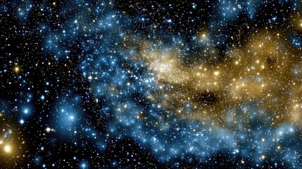 Vivid view of a cosmic nebula filled with shining stars clusters and colorful gas clouds in the vast universe during a clear night