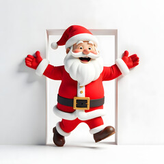 Jolly Santa Claus welcoming you with open arms and holiday cheer