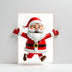 Jolly Santa Claus spreading holiday cheer with open arms, ready