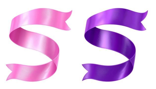  3D Decorative Ribbon Banner Collection isolated on transparent background