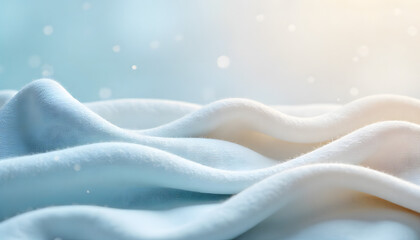Soft white fabric waves with delicate textures and dreamy light effects