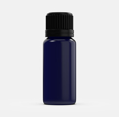 Blue Plastic droper Bottle Mockup on White Background