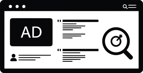 Targeted Online Advertising Vector Illustration Enhance Your Digital Strategy with Compelling Visuals for Effective Search Engine Marketing and Enhanced User Engagement