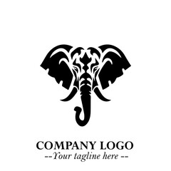 Obraz premium Majestic Elephant Logo Symbol with Elegant Minimalist Design and Powerful Modern Style