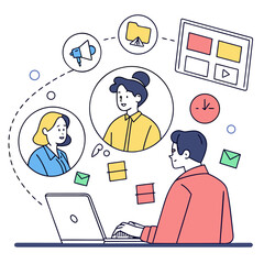 Team collaboration and communication through digital devices and online platforms