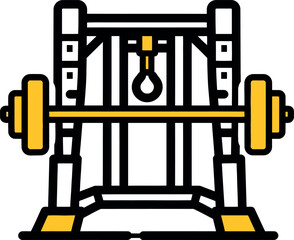 Barbell and weight rack in a gym vector