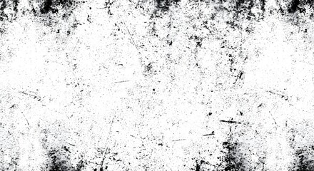 Abstract black and white grunge texture with scattered dark spots and scratches