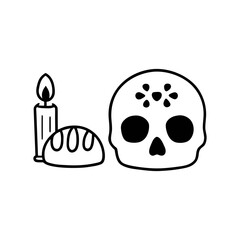 hand drawn DE los muertos illustration icon 