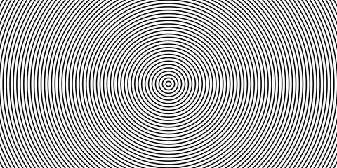 Abstract black concentric, hypnotic dotted and line circle elements isolated on a white background. Halftone ring polygon pattern. Geometric centric vector illustration