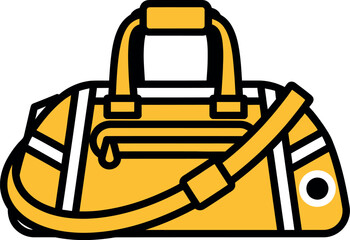 Yellow duffel bag with strap vector