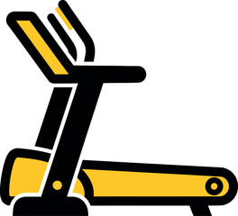 Yellow and black treadmill vector