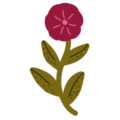 Flat flower illustration in minimalist style for floral decoration and botanical design projects.