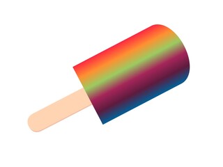 Gradient colorful ice cream or dessert on white background.  Candy illustration 
