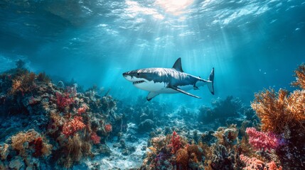 shark swimming in the sea water