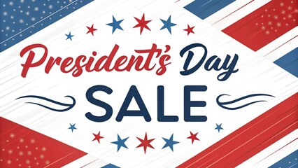 Obraz premium President s day sale announcement with red white and blue american flag elements
