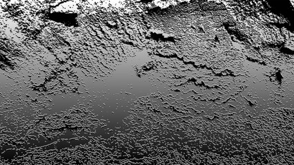 Dramatic Abstract Black and White Grunge Texture Background Resembling Dark Water and Rough Rock Cliff