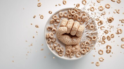 Business growth through continuous improvement, symbolized by a dynamic splash of cereal and milk bursting from a bowl.