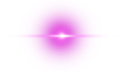 Vibrant magenta lens flare effect isolated on transparent background