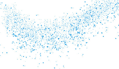 Abstract swirl of glowing blue and green particles isolated on transparent background