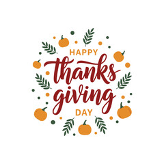 Thanksgiving day vector logo design template