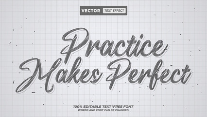 Practice makes perfect chalkboard handwriting comic crayon script typography for student study success motivation design.  