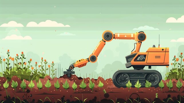 Robotic Farming: A Futuristic Depiction of Automated Agriculture and Innovation