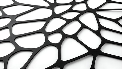 Minimalist Black and White Abstract Pattern with Organic Geometric Lines and Web-like Structure. Modern Design Background Texture for Technology, Connection, and Art Concepts.
