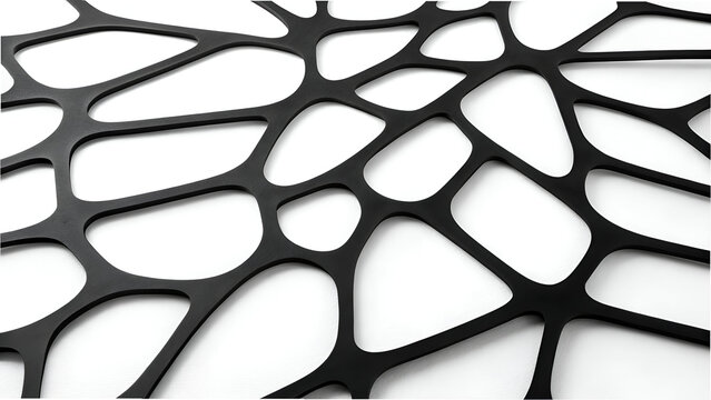 Minimalist Black and White Abstract Pattern with Organic Geometric Lines and Web-like Structure. Modern Design Background Texture for Technology, Connection, and Art Concepts.