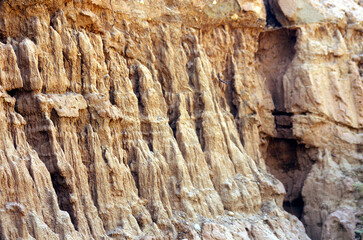 Erosion runnels on face in Earth Potohar region Pakistan 
