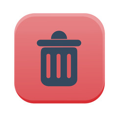 Trash Bin Icon – Minimal Delete Button (Red)