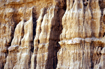 Erosion runnels on face in Earth Potohar region Pakistan 