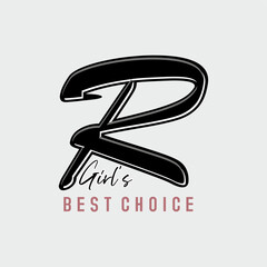 R GIRLS BEST CHOICE GIRL T-SHIRT VECTOR ILLUSTRATION DESIGN STICKER