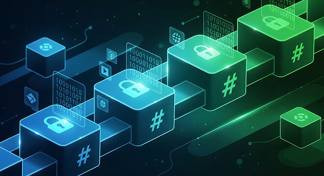 Abstract Cyber Security and Digital Encryption Technology Concept for Online Safety