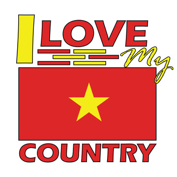 Vietnam, I Love My Country Vector Design, T-shirt Print Design