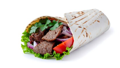 Doner Kebab Cone with Meat and Fresh Salad