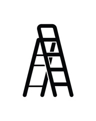 Simple black silhouette of an a frame ladder