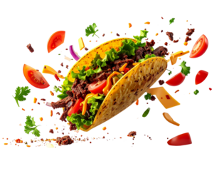 Deconstructed Beef Taco with Floating Ingredients