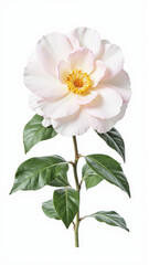 Obraz premium Perfect Pink Camellia Flower Isolated on a Clean White Background