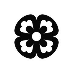 Adinkra symbol gye nyame black and white flower design